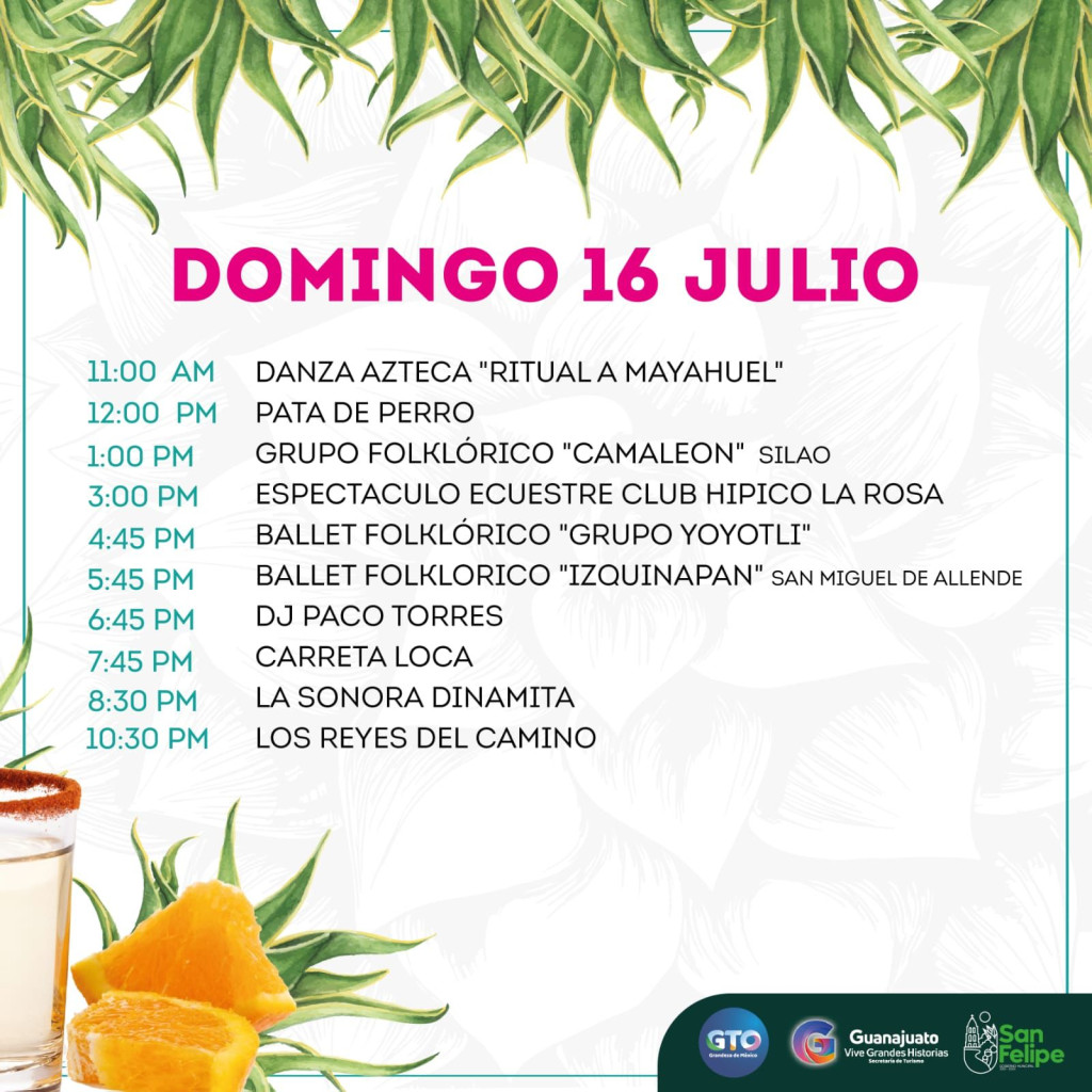 Programa Domingo Festival del Mezcal Jaral de Berrio 2023