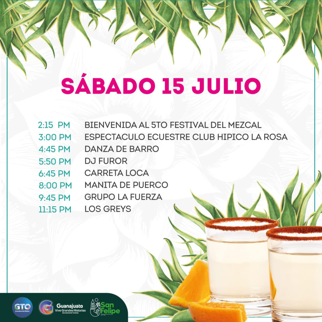 Programa Sábado Festival del Mezcal Jaral de Berrio 2023